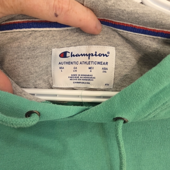 ⭐️Champion Men's Green Hoodie Size L - Picture 4 of 5